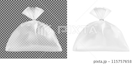 Transparent plastic bag. Packaging for bread, coffee, sweets, cookies and gift Transparent plastic bag. Packaging for bread, coffee, sweets, cookies and gift 115757658