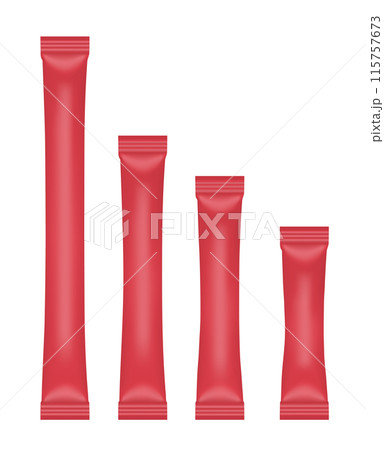 Red disposable packaging for snacks, food, sugar and spices Red disposable packaging for snacks, food, sugar and spices 115757673