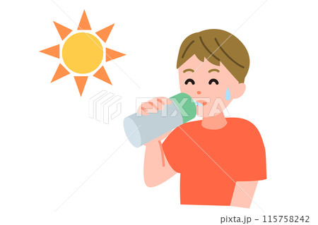 水分を補給する男の子 水分を補給する男の子 115758242