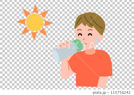 水分を補給する男の子 水分を補給する男の子 115758242