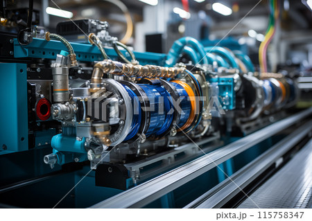 Futuristic hydrogen fuel cell engine. Source of clean energy 115758347