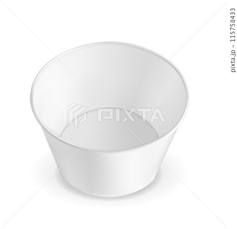 White container for ice cream or fast food. Packaging for popcorn and snack White container for ice cream or fast food. Packaging for popcorn and snack 115758433