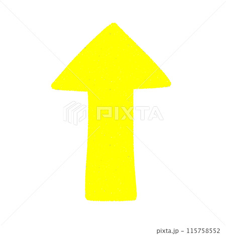 上向き矢印の黄色いイラスト素材 115758552