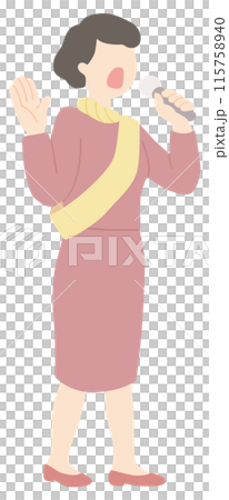 街頭演説する候補者のベクターイラスト 115758940