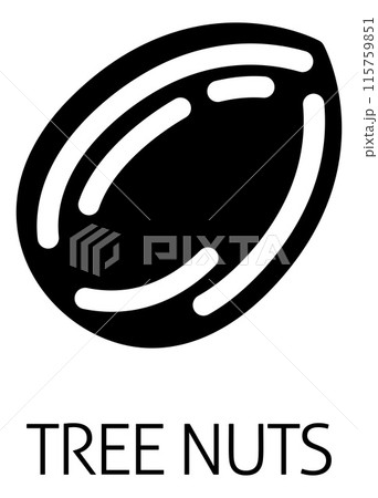 Tree Nut Almond Food Allergen Allergy Icon Concept Tree Nut Almond Food Allergen Allergy Icon Concept 115759851