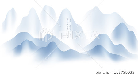 Modern design vector illustration of beautiful Chinese ink landscape painting. 115759935