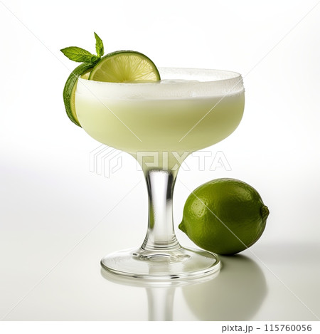 Margarita Cocktail Day with Lemon Lime and Mint Leaves. 115760056