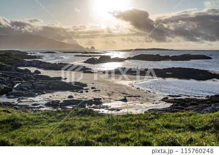 Rosbeg harbour at sunset, County Donegal, Ireland Rosbeg harbour at sunset, County Donegal, Ireland 115760248