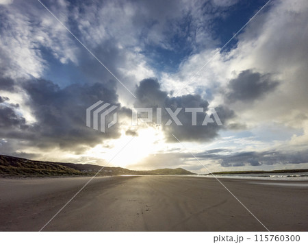 Dramatic sky at Portnoo Narin beach in County Donegal - Ireland Dramatic sky at Portnoo Narin beach in County Donegal - Ireland 115760300