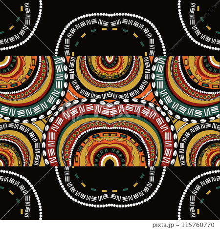 This ethnic fabric pattern draws inspiration from the rich culinary traditions of the African region. Featuring playful patterns and dimensional images, this design ethnic captures the essence This ethnic fabric pattern draws inspiration from the rich culinary traditions of the African region. Featuring playful patterns and dimensional images, this design ethnic captures the essence 115760770