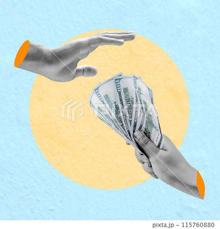 The human hand refuses to accept dollar bills 115760880