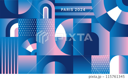 Layout design for sports event of 2024 year.  115761345