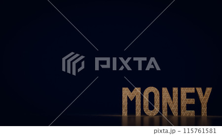 The gold money text for Business concept 3d rendering. 115761581