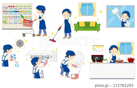 家事＆清掃代行を行うハウスキーパーの女性スタッフ 115762205