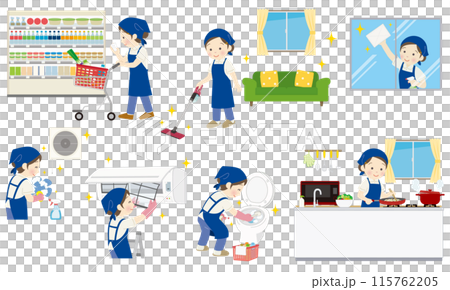 家事＆清掃代行を行うハウスキーパーの女性スタッフ 115762205