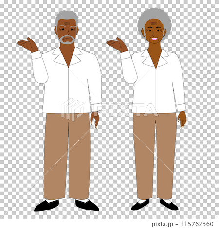 Black elderly couple, white background Black elderly couple, white background 115762360