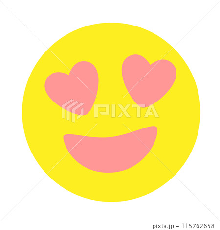 目がハートのスキを表す表情アイコン。いいねのイラスト素材。 目がハートのスキを表す表情アイコン。いいねのイラスト素材。 115762658