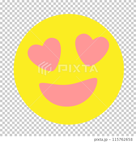 目がハートのスキを表す表情アイコン。いいねのイラスト素材。 目がハートのスキを表す表情アイコン。いいねのイラスト素材。 115762658