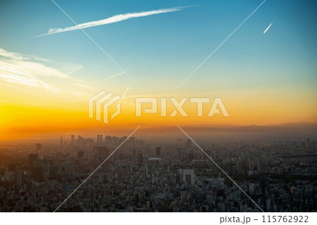 東京　夕日　マジックアワー　展望　東京スカイツリー 115762922