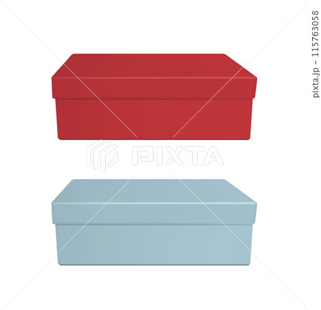 Colored paper or plastic box with lid Colored paper or plastic box with lid 115763058