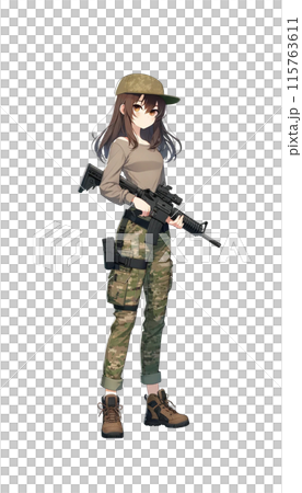 Girl holding a gun Girl holding a gun 115763611
