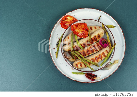 German grilled sausages. 115763758