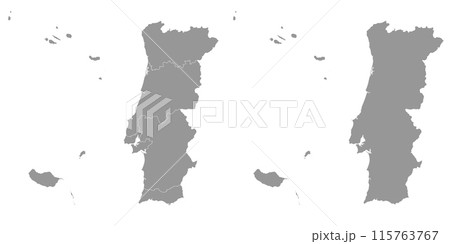 Map of regions of Portugal. Vector illustration. 115763767