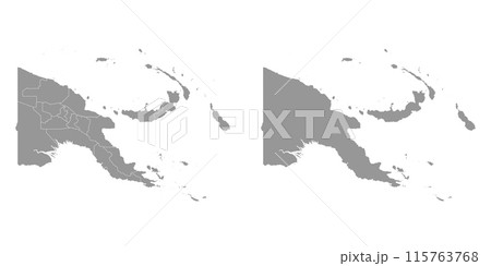 Papua New Guinea map with administrative divisions. Vector illustration. Papua New Guinea map with administrative divisions. Vector illustration. 115763768