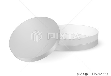 White round cardboard box with lid White round cardboard box with lid 115764363