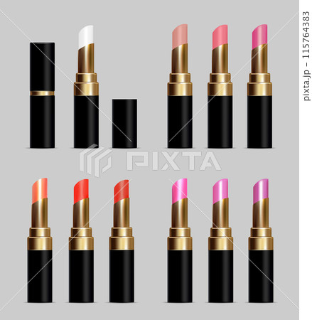 Black tubes with color lipstick Black tubes with color lipstick 115764383