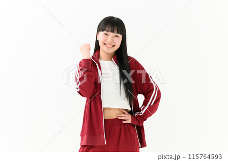 女子高生 ジャージ ガッツポーズ 女子高生 ジャージ ガッツポーズ 115764593
