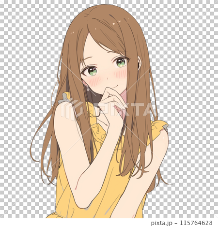 長頭髮的女人歪著頭 115764628