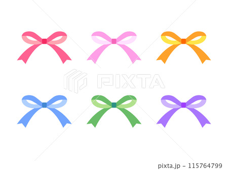 シンプルなリボンの素材セット 115764799