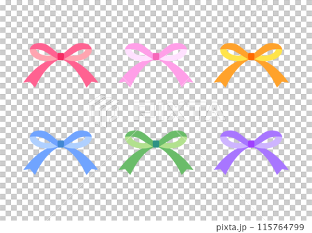 シンプルなリボンの素材セット 115764799