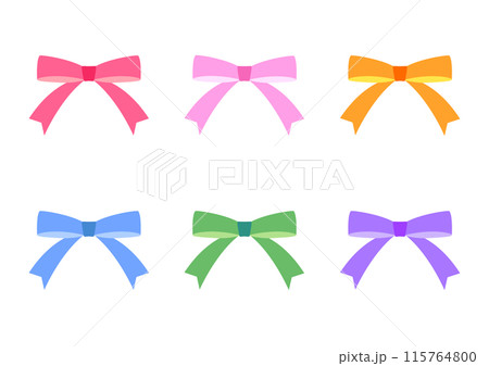 シンプルなリボンの素材セット 115764800