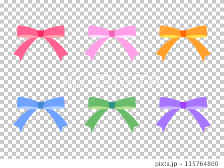 シンプルなリボンの素材セット 115764800