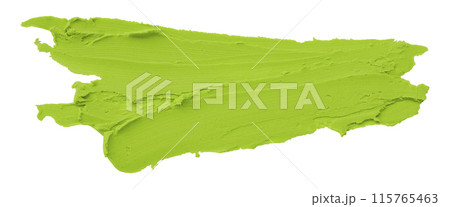 Green plasticine brush isolated on white background. Green plasticine brush isolated on white background. 115765463