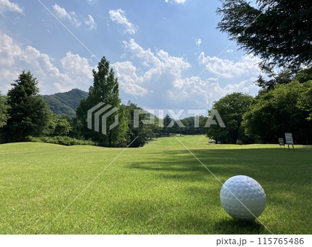 暑さに負けず晴天の中での空気が美味しゴルフラウンド 暑さに負けず晴天の中での空気が美味しゴルフラウンド 115765486
