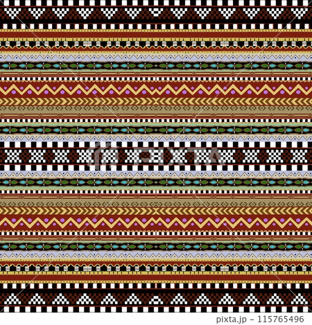 This Arabian ethnic fabric pattern showcases a captivating blend of red, yellow, and brown tones ethnic in a geometric style. The design brings out the fabric's beauty ethnic through its, ethnic This Arabian ethnic fabric pattern showcases a captivating blend of red, yellow, and brown tones ethnic in a geometric style. The design brings out the fabric's beauty ethnic through its, ethnic 115765496