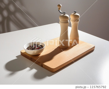 Cooking essentials with pepper and mill 115765792