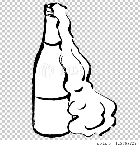 充滿氣泡的香檳瓶的插圖 115765828