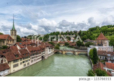 View of Swiss old city from Nydeggbrucke View of Swiss old city from Nydeggbrucke 115766553