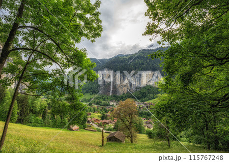 Lauterbrunnen Valley and Staubbach Waterfall 115767248