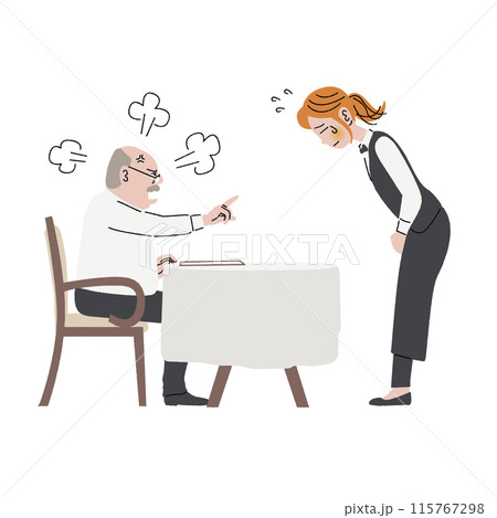 接客_カスハラ_客_ウェイター 115767298