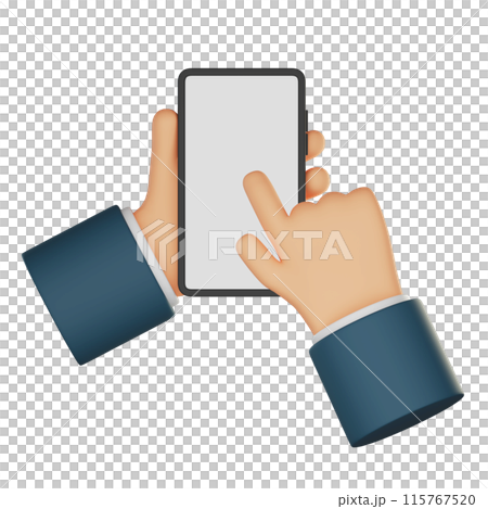 hand grab using mobile phone mockup 3D graphic 115767520