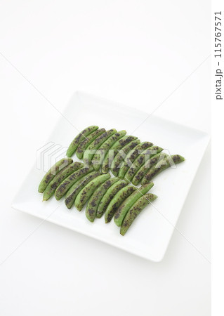 焼きナップエンドウ白角皿 115767571