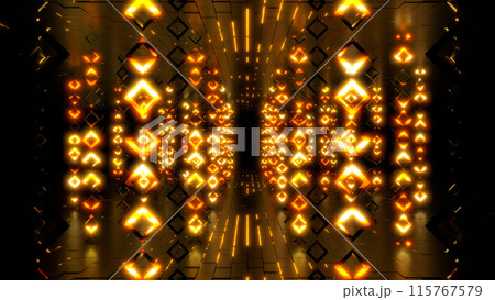 VJ トンネル 回廊 リング 四角 派手 ネオン 黄色 [別Verあり] 115767579