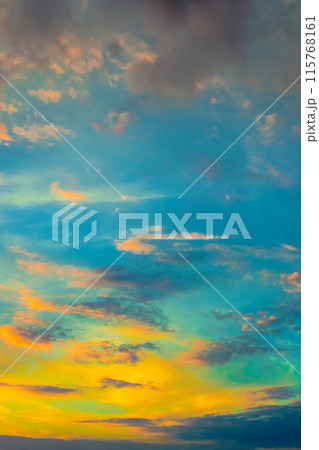 Blue Sunrise Sky With Sunlight 115768161