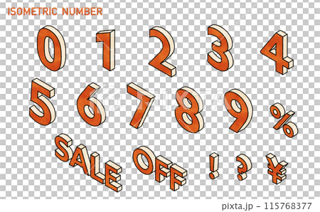 手寫風格向量等距數位素材紅色 115768377