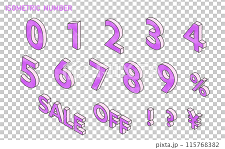 手寫風格向量等距數位素材紫色 115768382